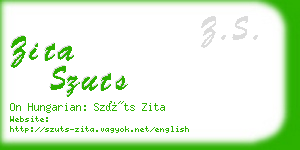 zita szuts business card